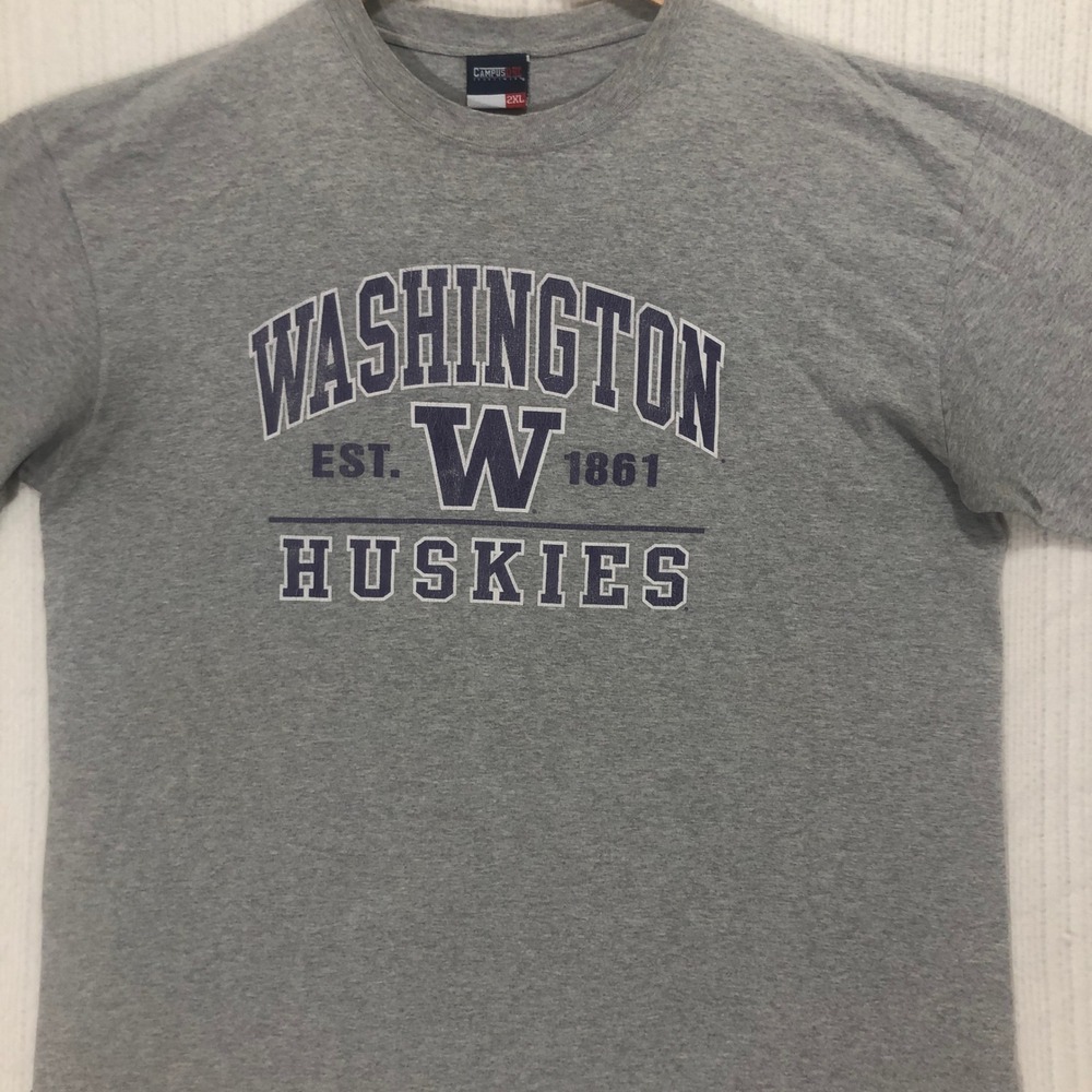 Washington Huskies T-Shirt College Graphic Tee Campus One‎ Men's Size 2XL